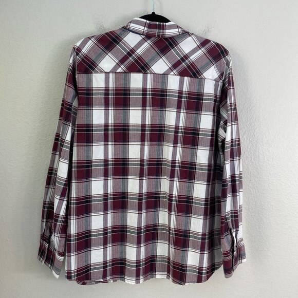 Foxcroft Womens 16 Plaid Button Up Shirt Long Sleeve Top Cotton - Picture 10 of 10